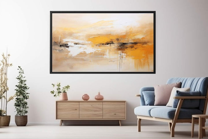 Abstract Yellow And Brown Painting