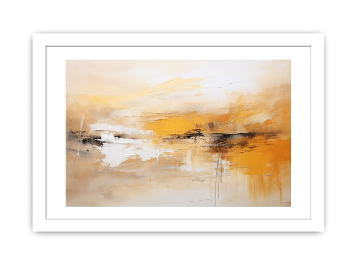 Abstract Yellow And Brown Painting