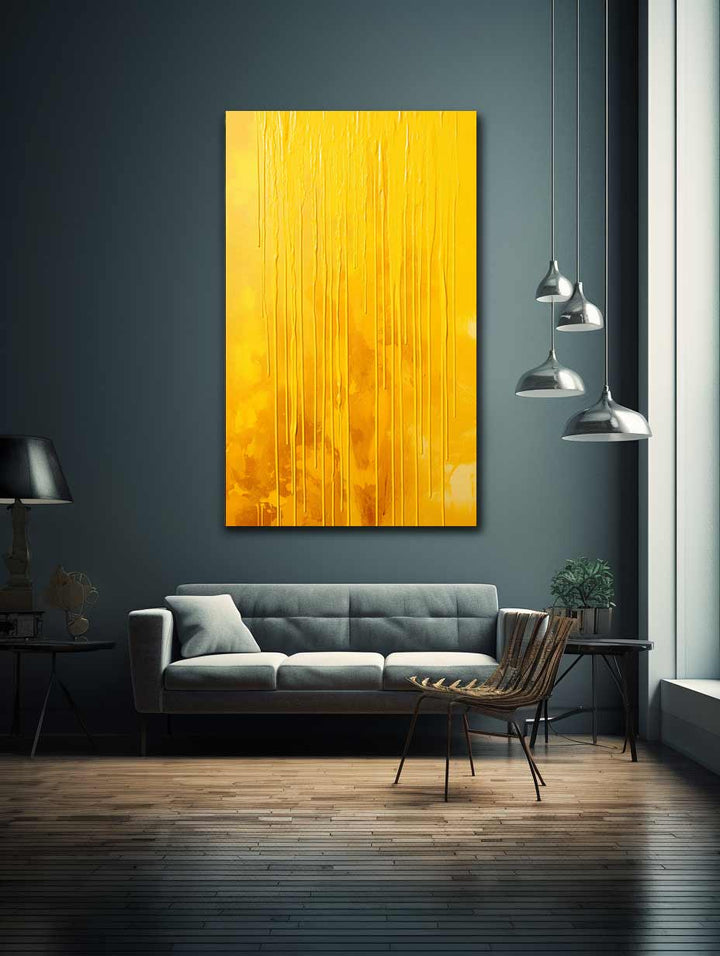 Yellow Dripping Color Painting