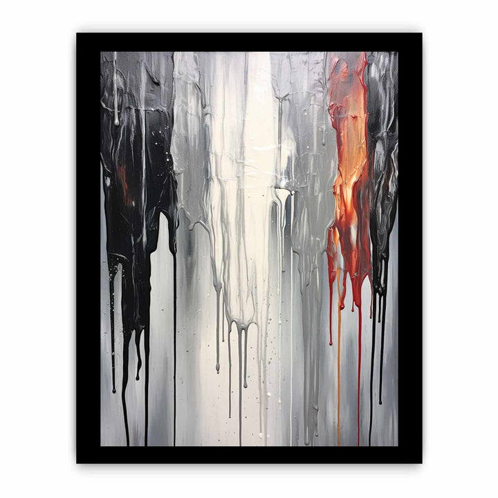 Grey Dripping Color Painting