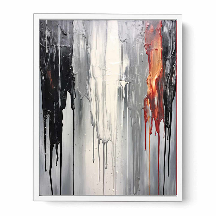 Grey Dripping Color Painting
