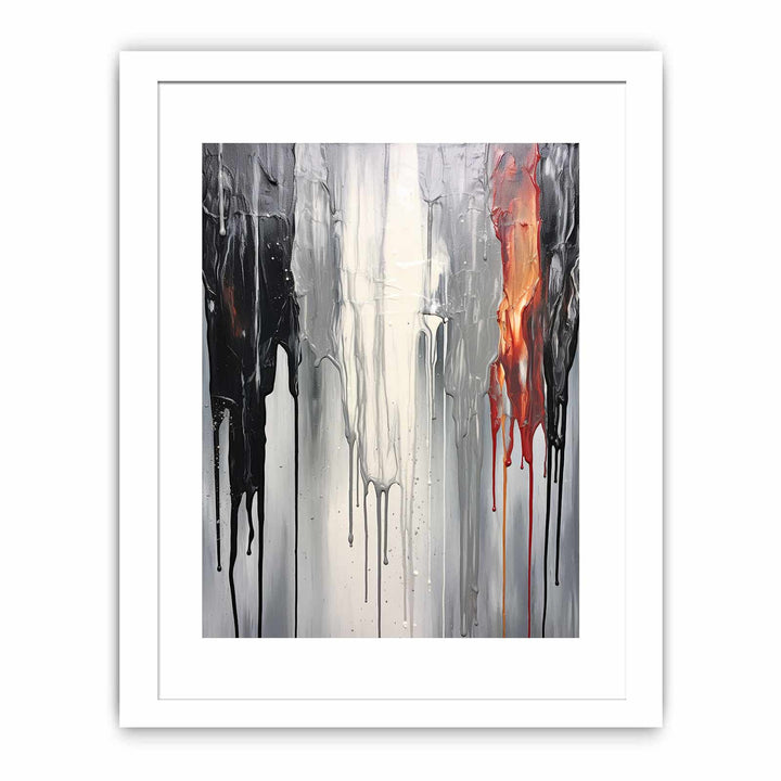 Grey Dripping Color Painting