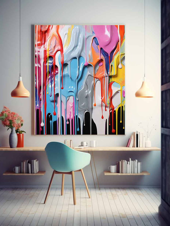 Dripping Color  Art Painting