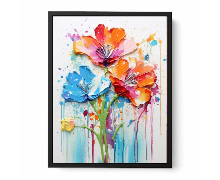 Color Drips Flower Art Painting