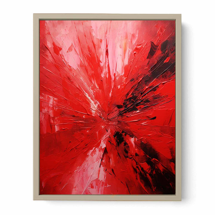 Knife Art Abstract Red Painting