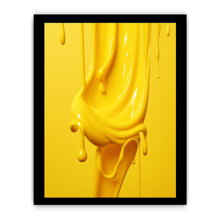 Yellow Art Dripping Color Painting
