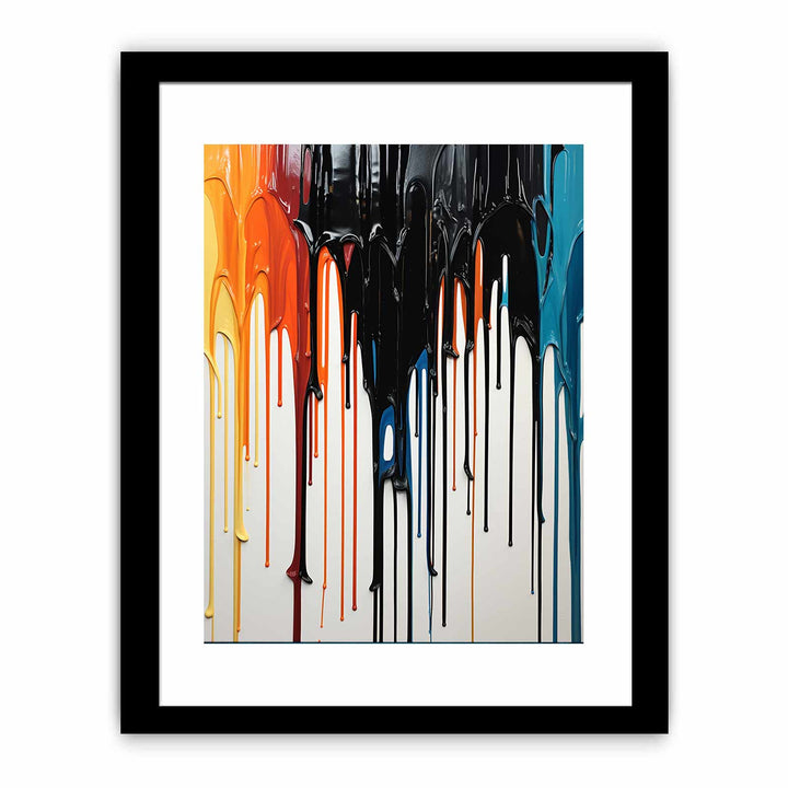 Black Dripping Color Painting