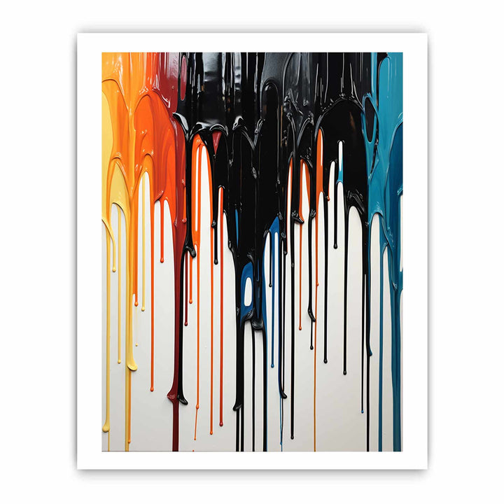 Black Dripping Color Painting