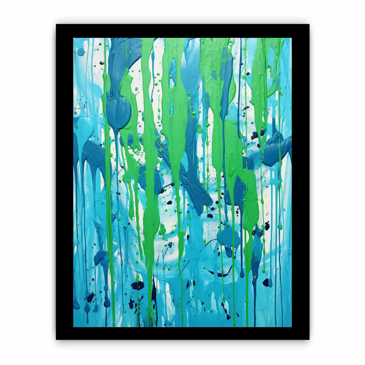 Green Dripping Color Painting