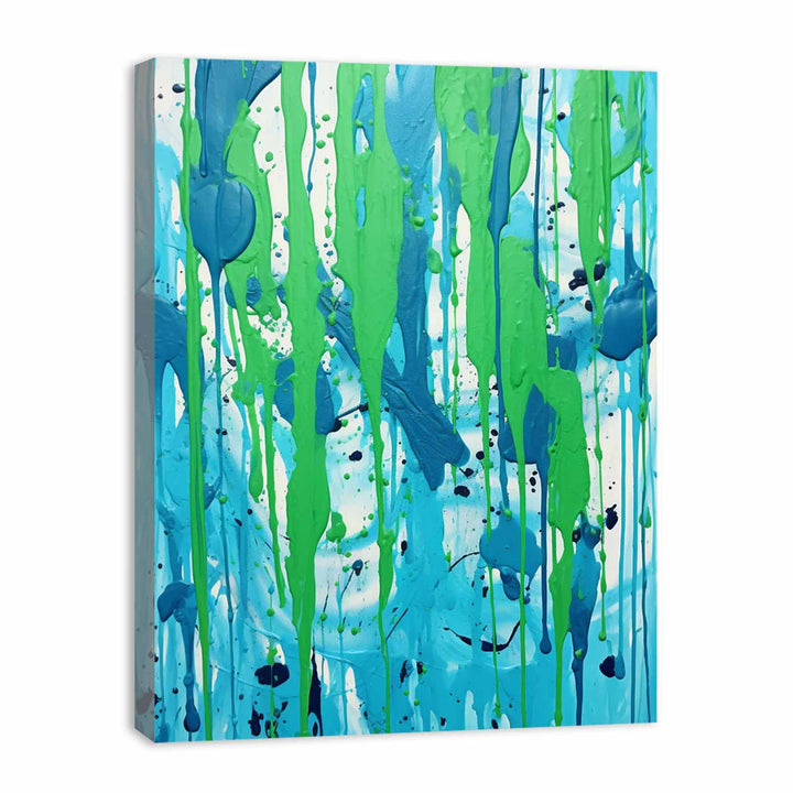 Green Dripping Color Painting