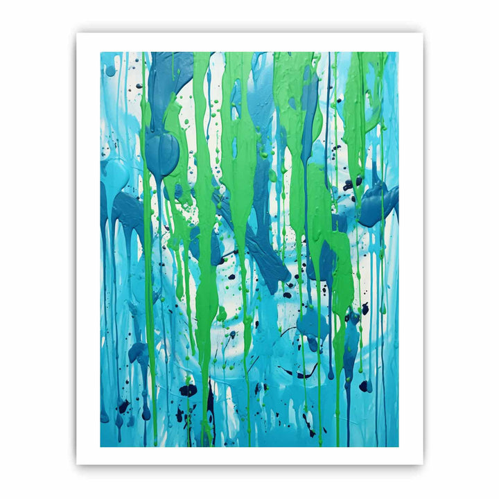Green Dripping Color Painting