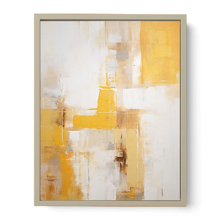 Yellow Grey Art Painting  Framed Print