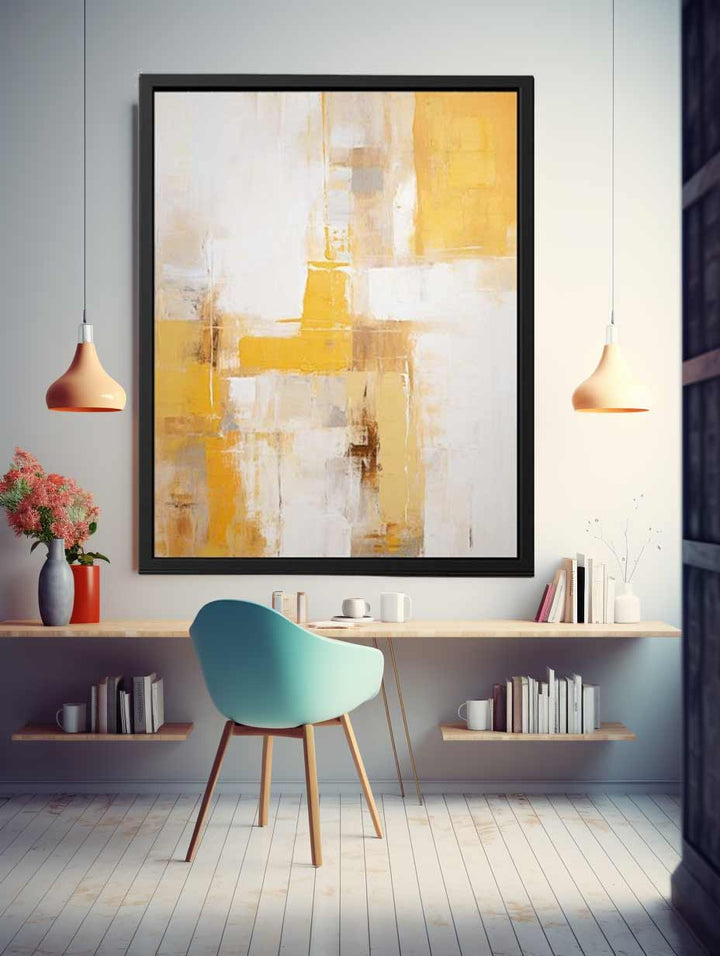 Yellow Grey Art Painting  