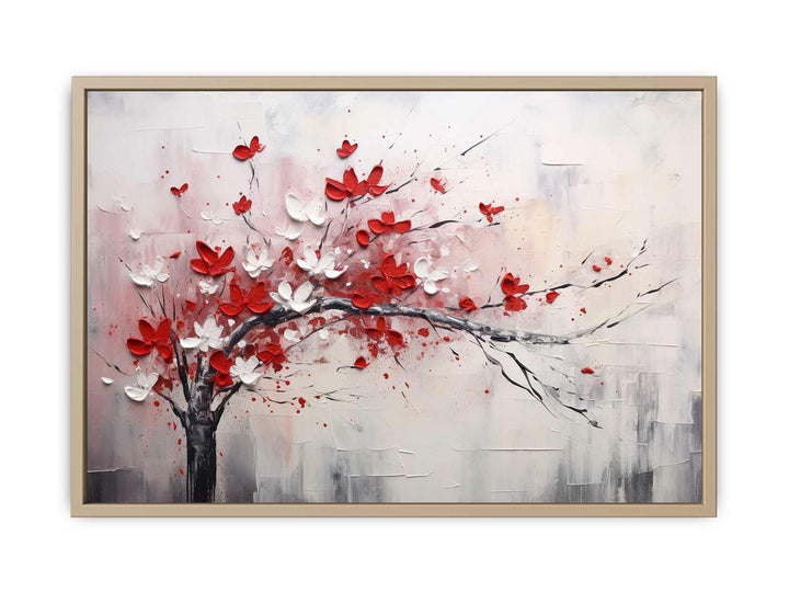 Red White Art Painting  Framed Print