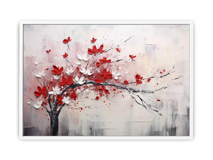 Red White Art Painting   Canvas Print
