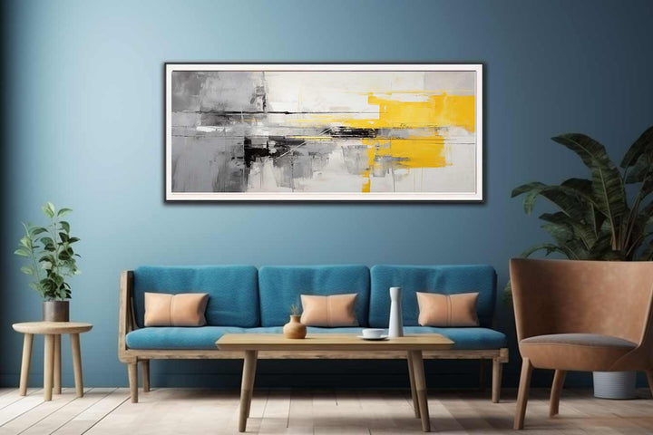 Grey Yellow  Art Painting  