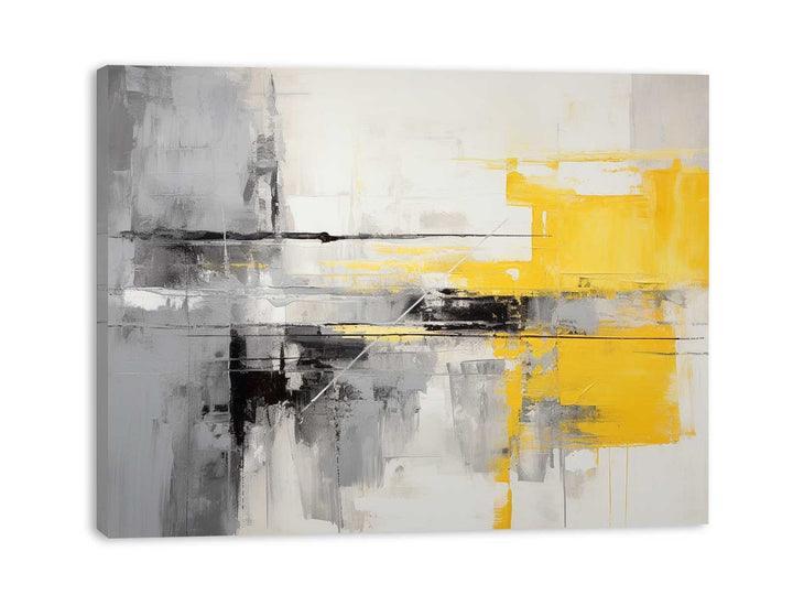 Grey Yellow  Art Painting  