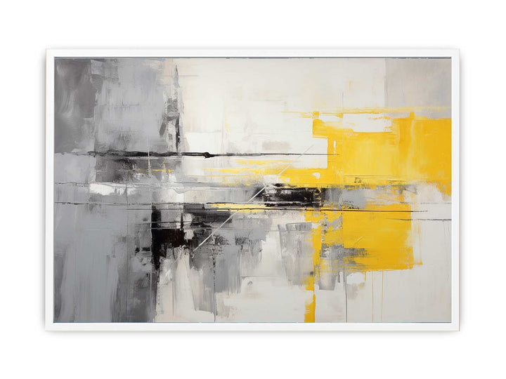 Grey Yellow  Art Painting   Canvas Print