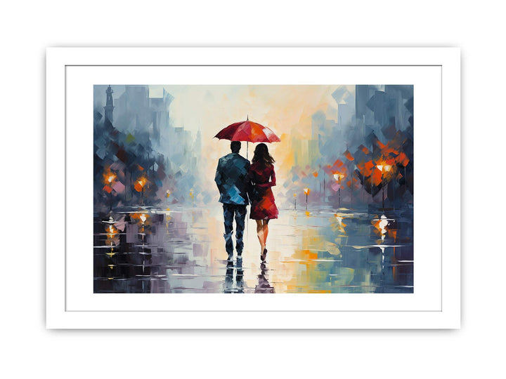 Man Woman Umbrella Art Painting