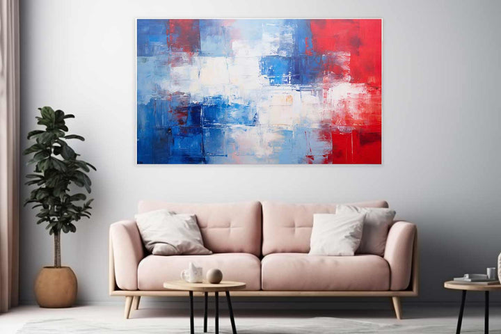 Blue Red  Abstract Art Painting
