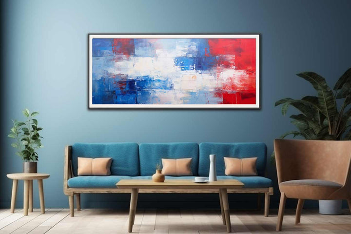 Blue Red  Abstract Art Painting