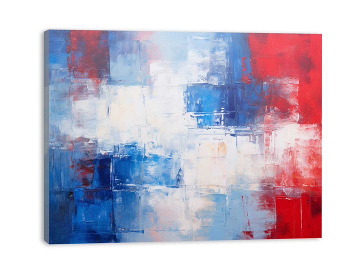 Blue Red  Abstract Art Painting