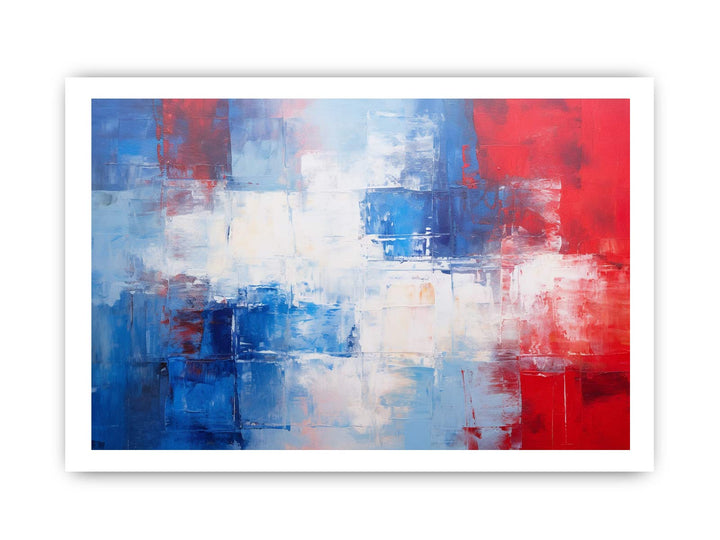 Blue Red  Abstract Art Painting