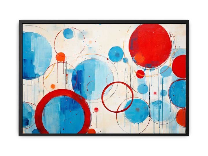 Blue Red Circle Art  Painting  