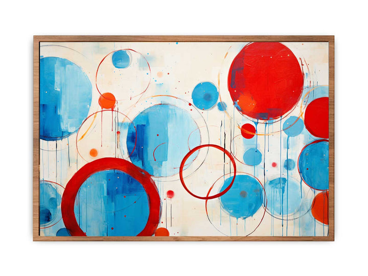 Blue Red Circle Art  Painting  