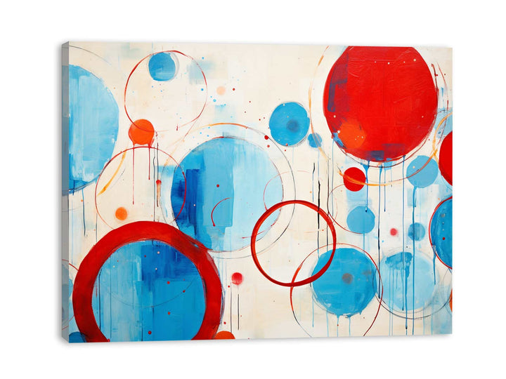 Blue Red Circle Art  Painting  