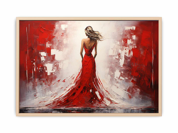 Beautiful Women Painting Red White    Poster