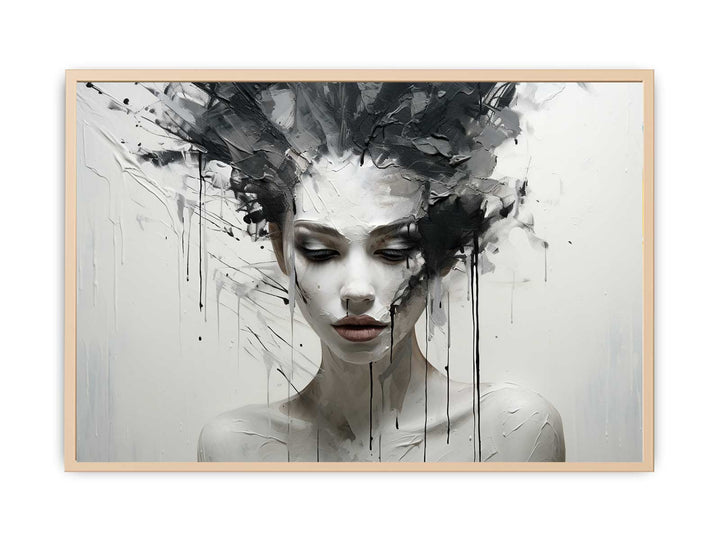 Women Painting Black White   Poster