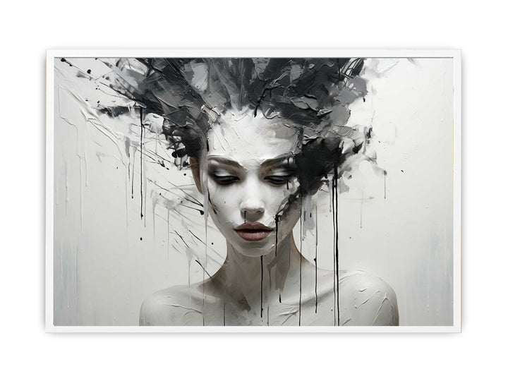 Women Painting Black White   Canvas Print