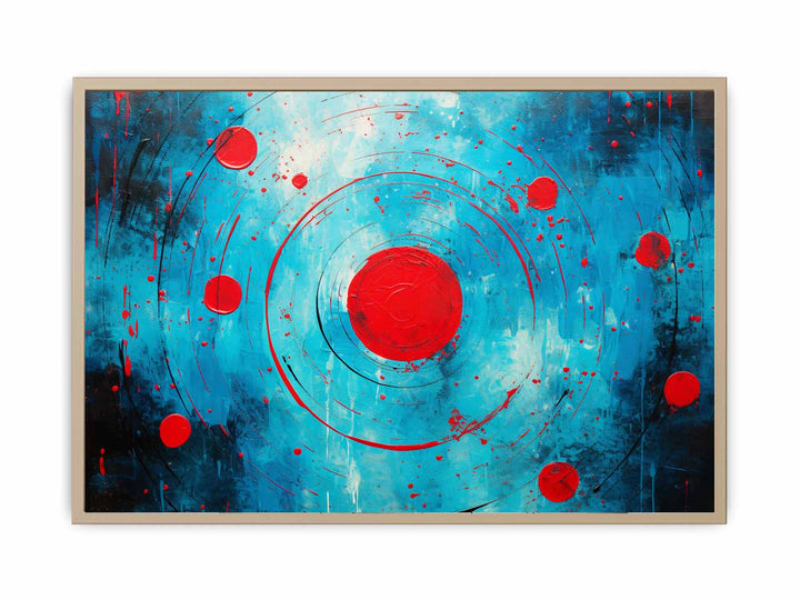 Red Black Circle Painting  Framed Print