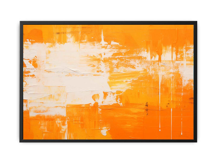 Orange White Lines Painting  