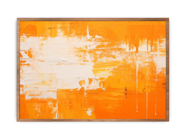 Orange White Lines Painting  