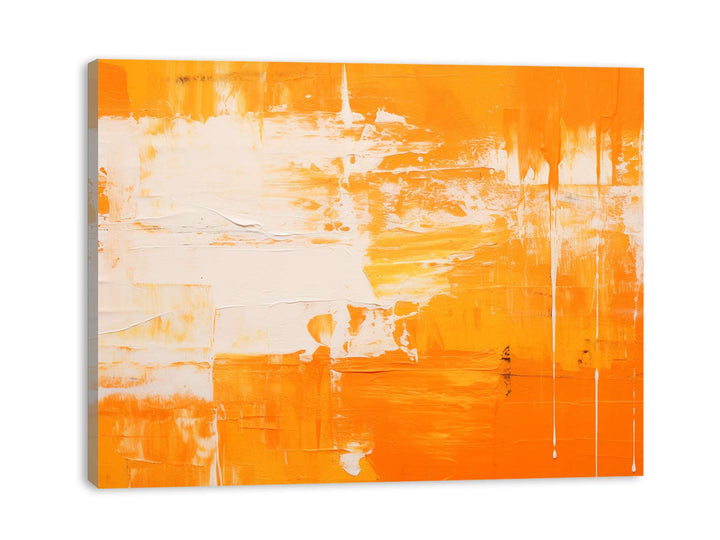 Orange White Lines Painting  