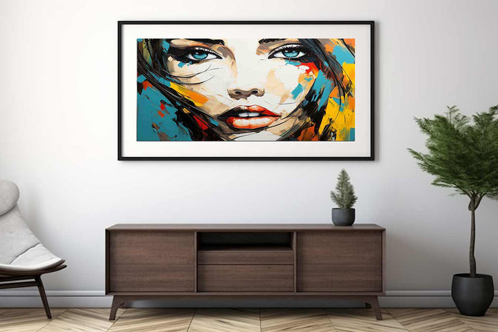Girl Face Modern Art Painting