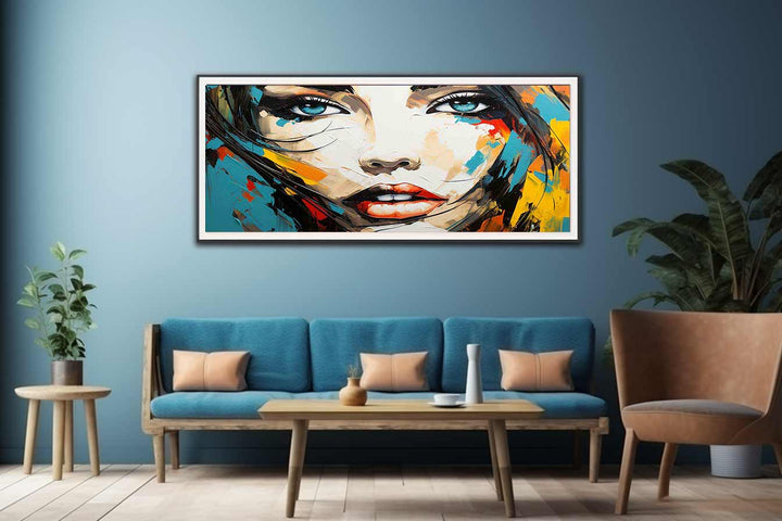 Girl Face Modern Art Painting