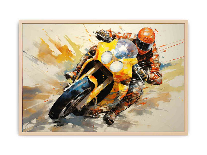 Rider Motorcycle Modern Art Painting   Poster