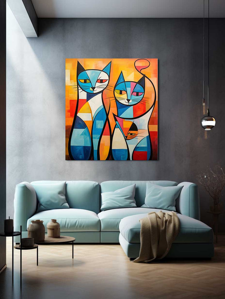 Cats Modern Art Painting  