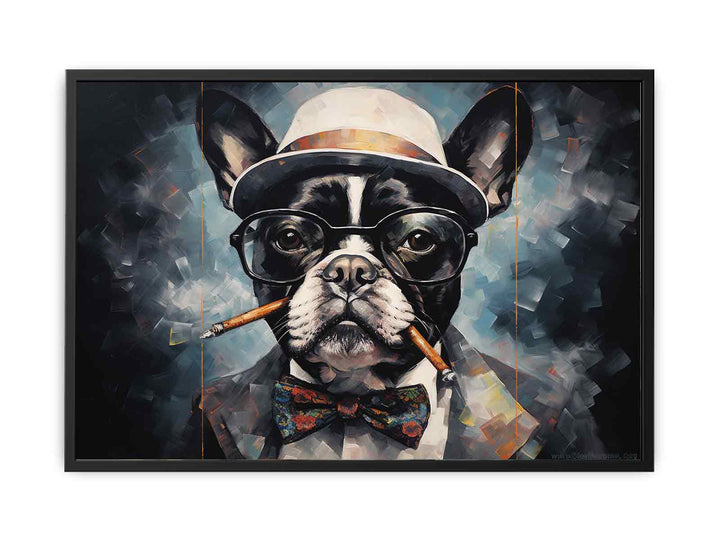 Modern Dog Smoke And Glasses Art Painting  