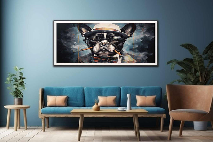 Modern Dog Smoke And Glasses Art Painting  