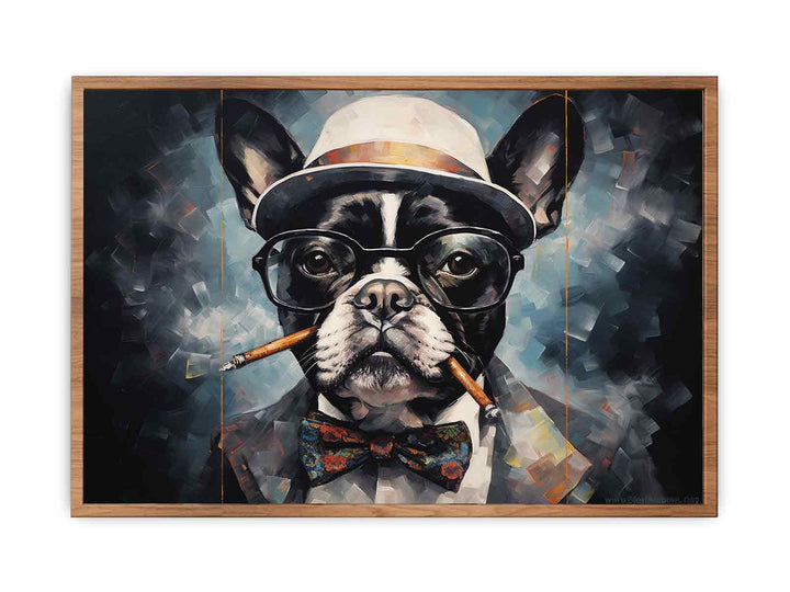 Modern Dog Smoke And Glasses Art Painting  