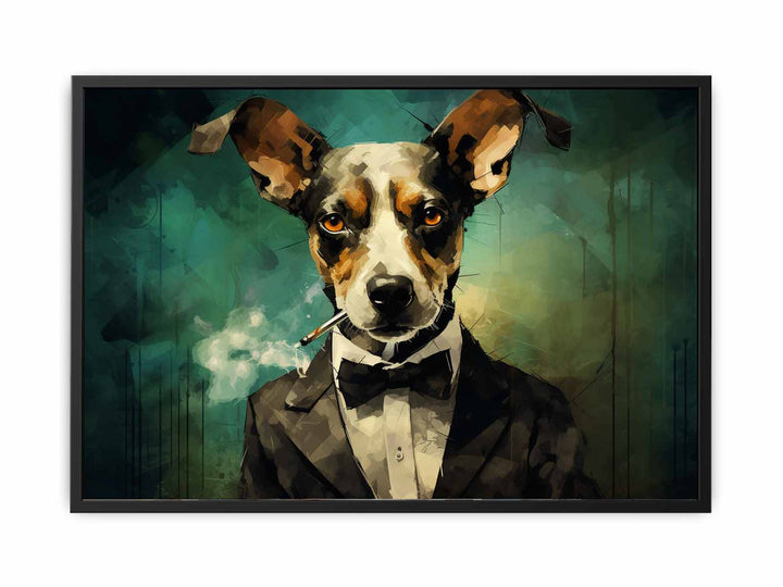 Dog Smoke Modern Art Painting  