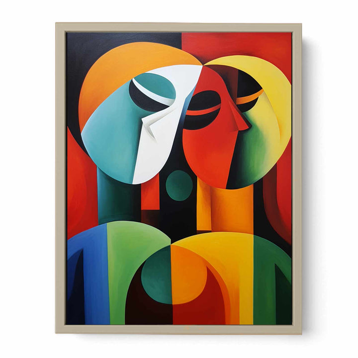 Modern art Three Ladies Painting  Framed Print