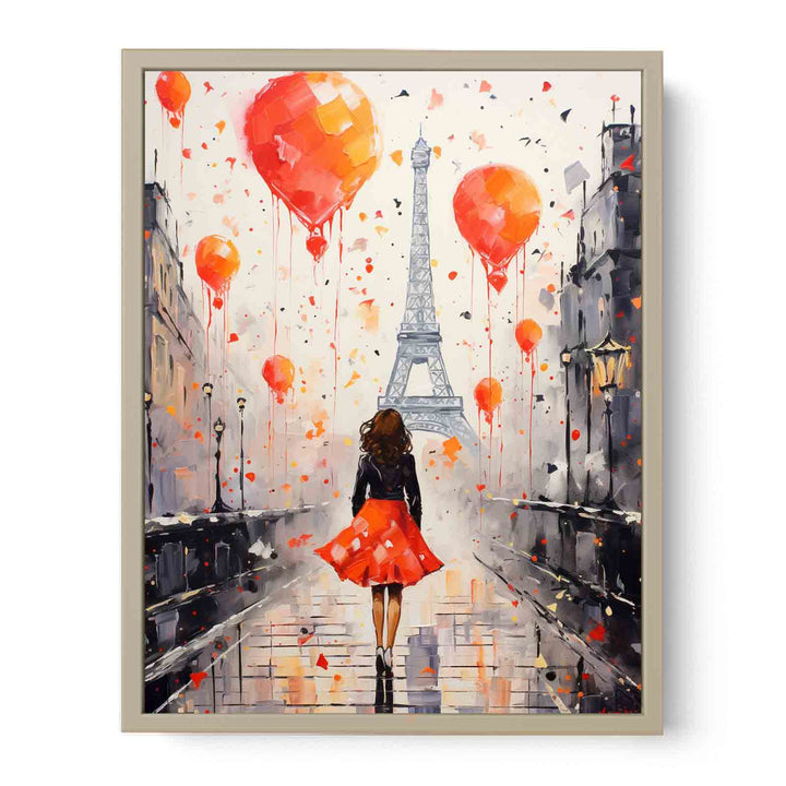 Modern Girl Legs Tower Art Painting  Framed Print