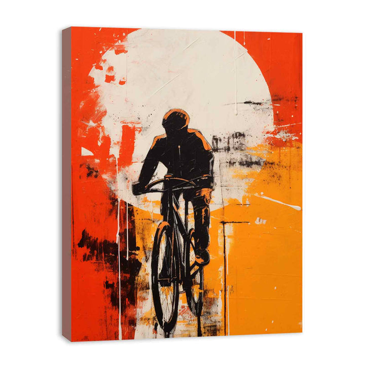 Cycle Rider Modern Art Painting  