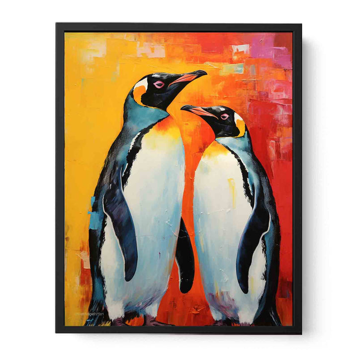 Two Penguin Modern Art Painting  