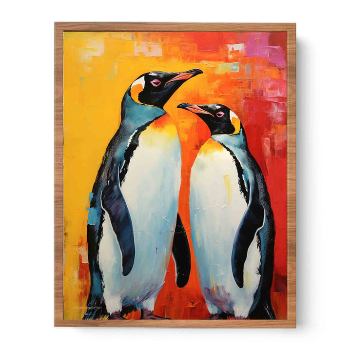 Two Penguin Modern Art Painting  